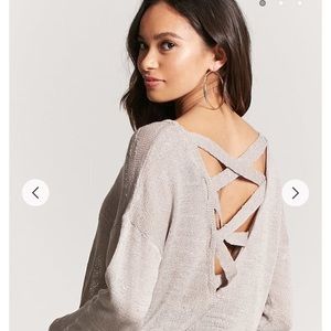 Forever 21 Slub Knit Crisscross-Back Top